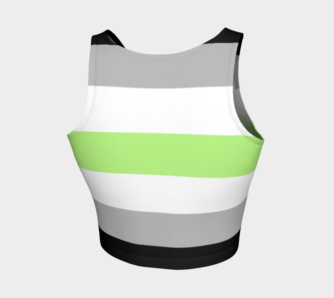 Age Stripes Athletic Crop Top black grey white green preview #2