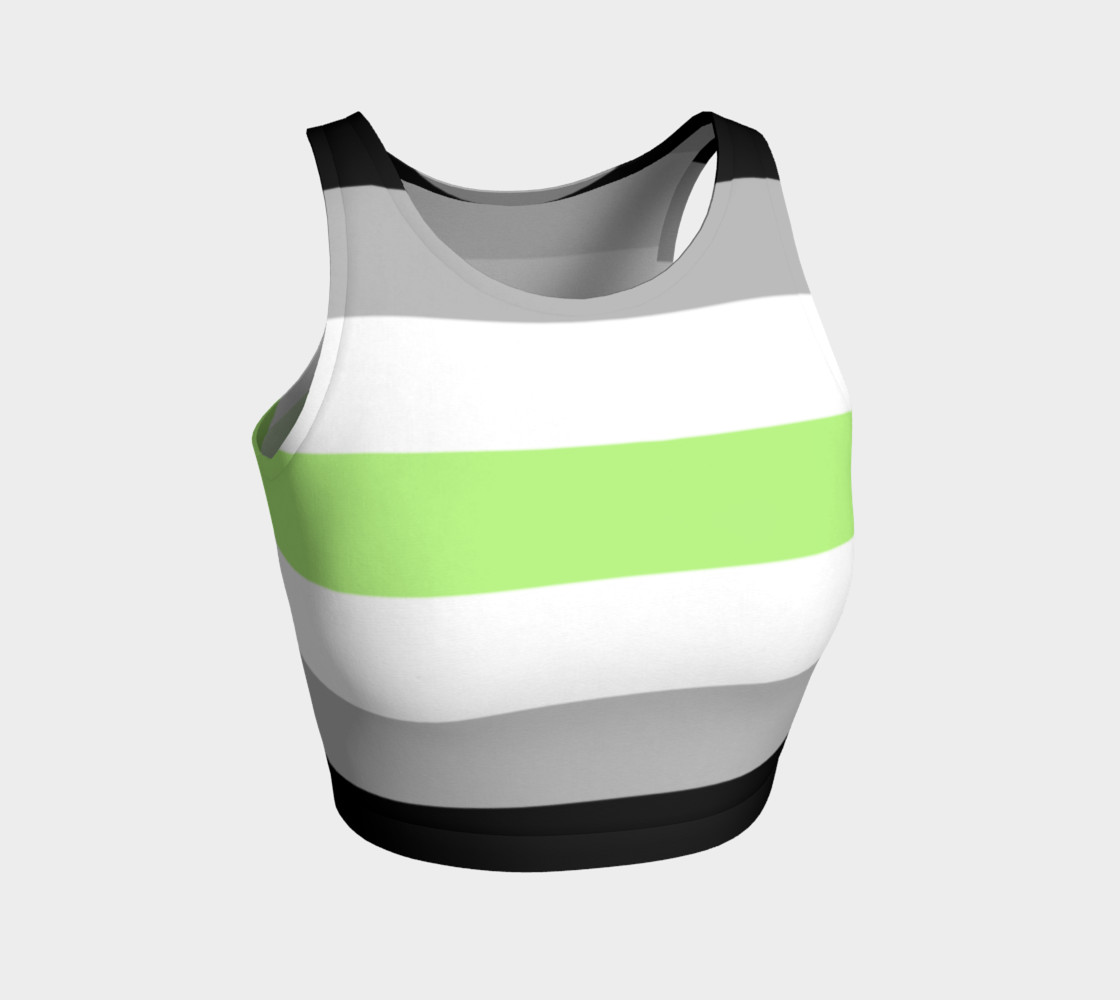 Age Stripes Athletic Crop Top black grey white green preview #1