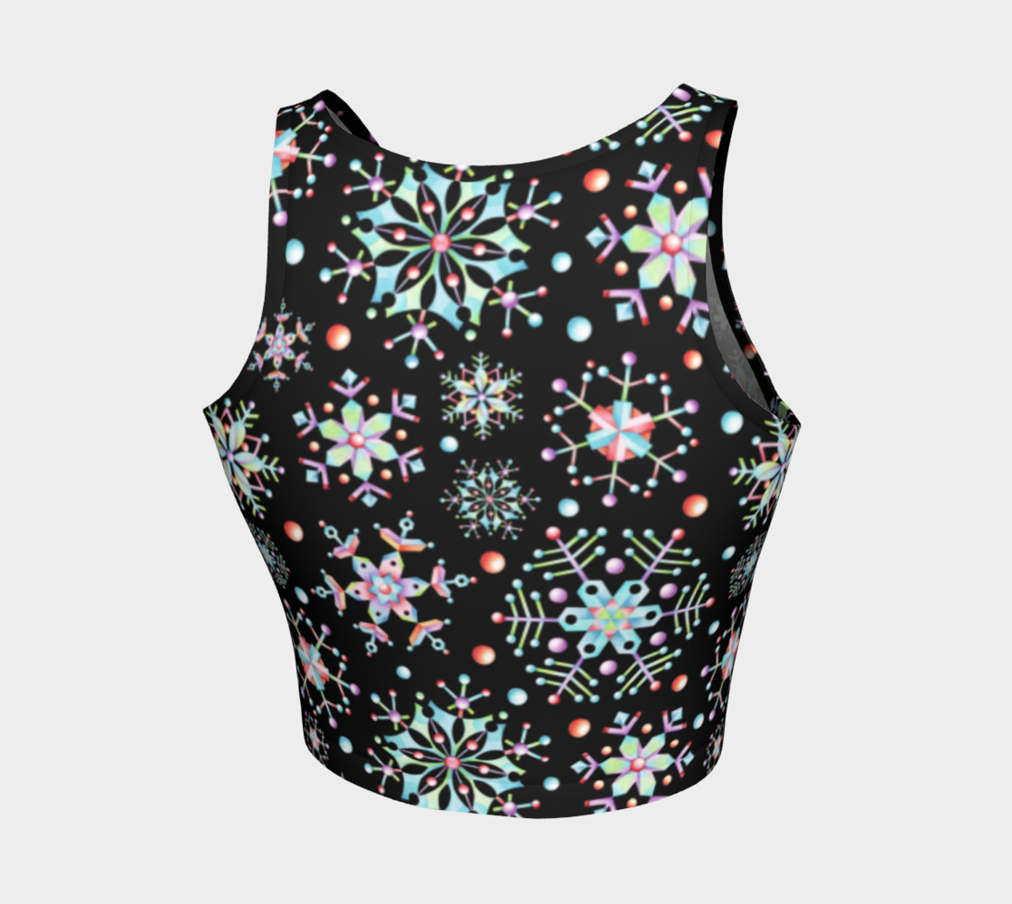 Aperçu de Prismatic Snowflakes Athletic Crop Top #2