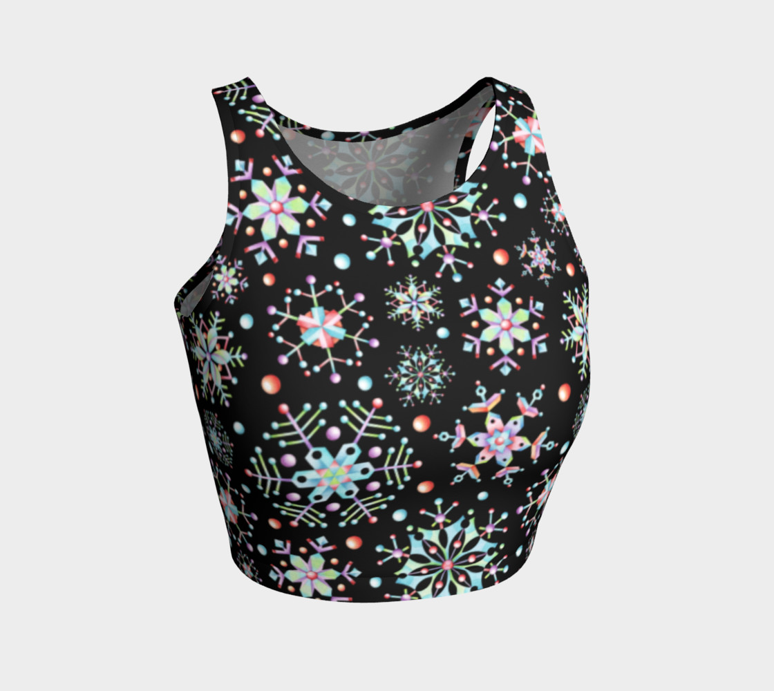 Aperçu de Prismatic Snowflakes Athletic Crop Top #1