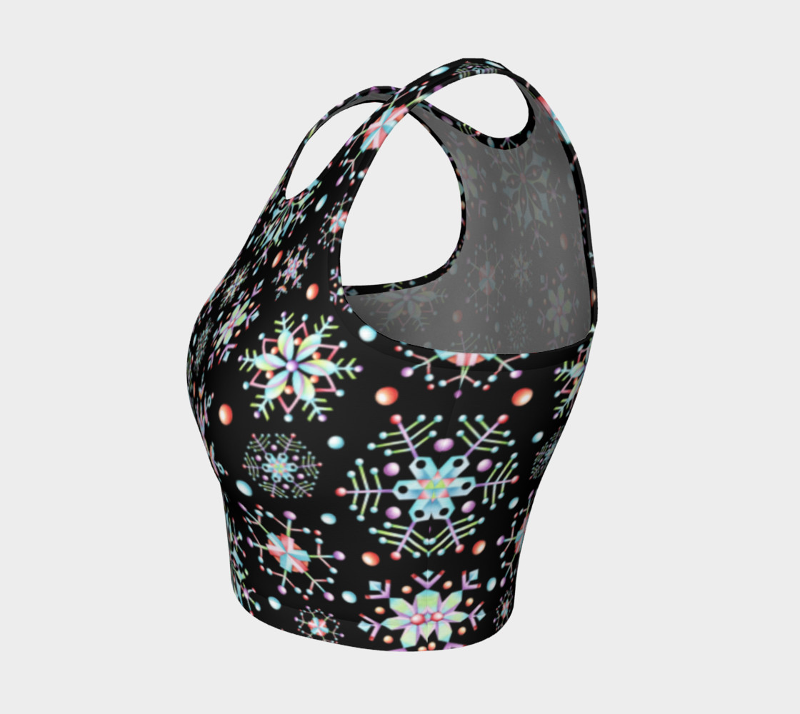 Aperçu de Prismatic Snowflakes Athletic Crop Top #3