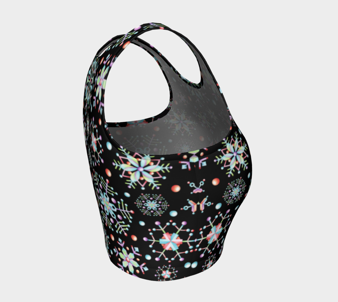 Aperçu de Prismatic Snowflakes Athletic Crop Top #4