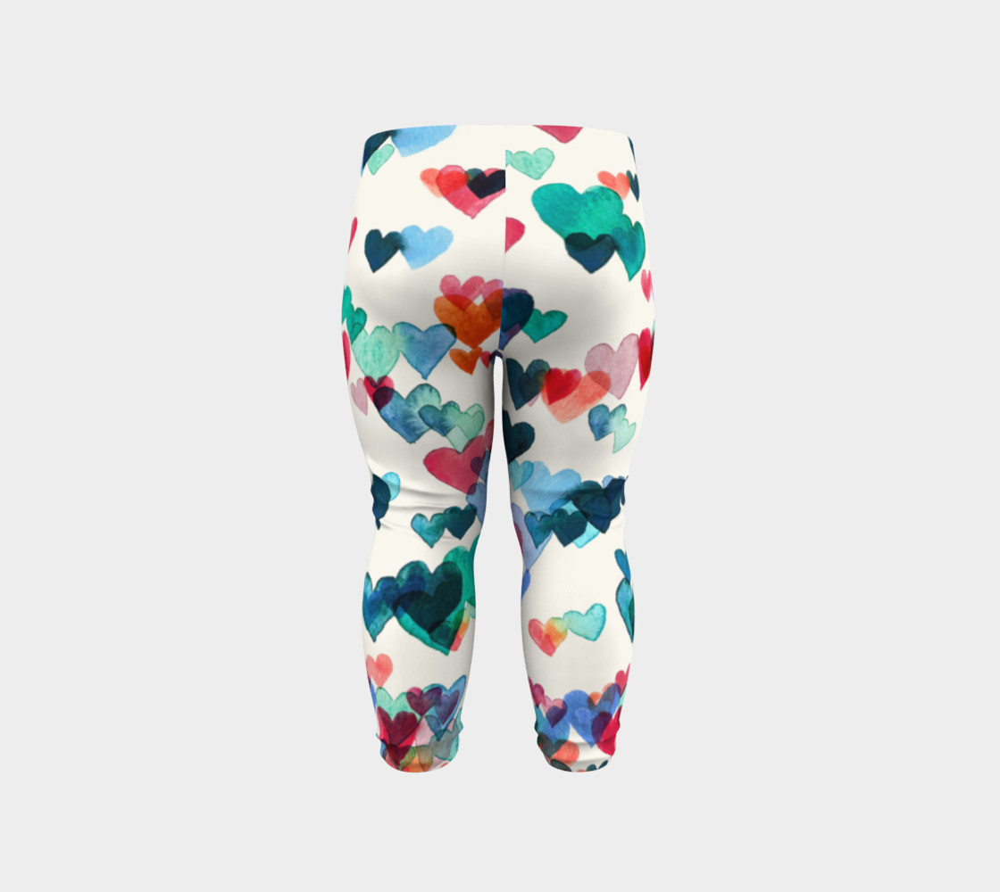 Heart Connections - a Watercolor Pattern - baby leggings thumbnail #7