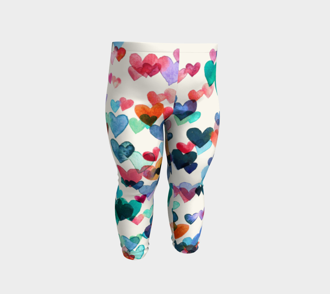 Heart Connections - a Watercolor Pattern - baby leggings thumbnail #3