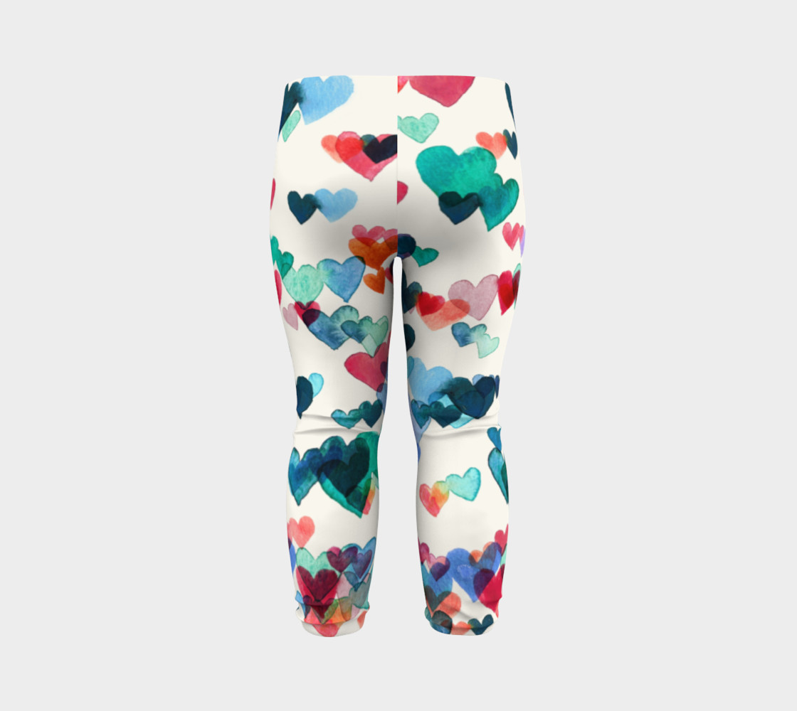Heart Connections - a Watercolor Pattern - baby leggings preview #7
