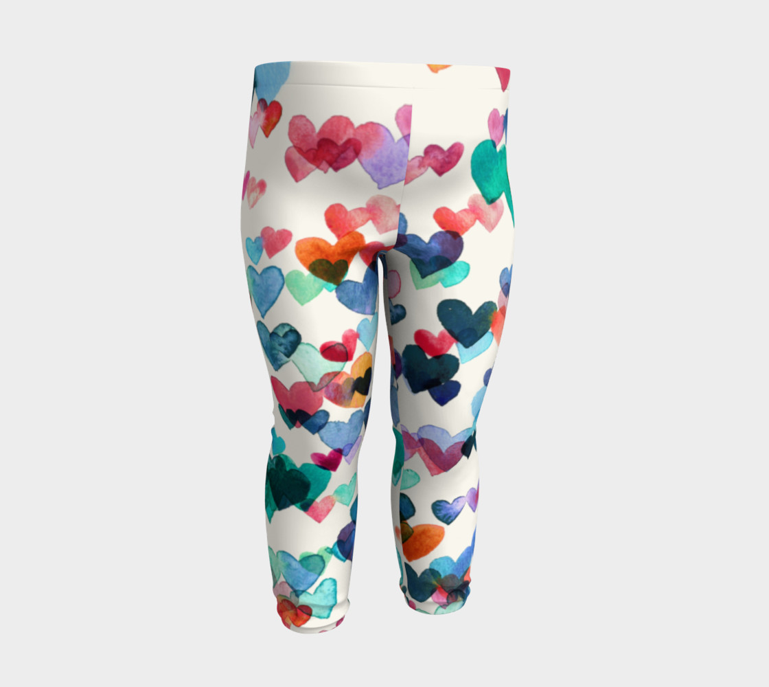 Heart Connections - a Watercolor Pattern - baby leggings preview #3