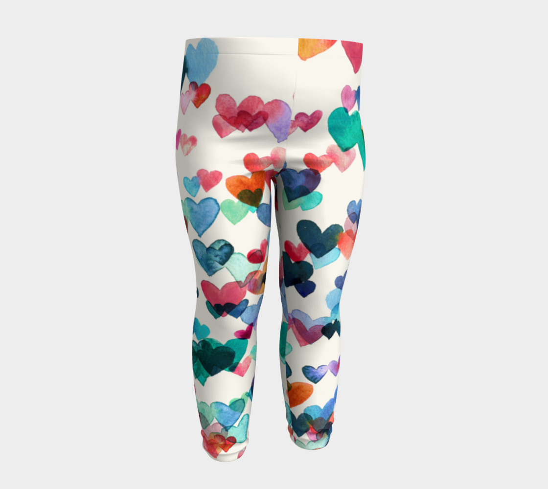 Heart Connections - a Watercolor Pattern - baby leggings preview #4