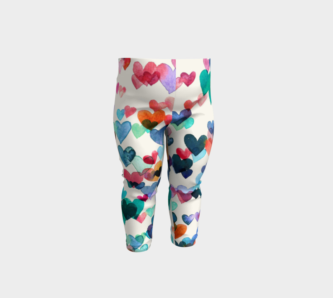 Heart Connections - a Watercolor Pattern - baby leggings thumbnail #2