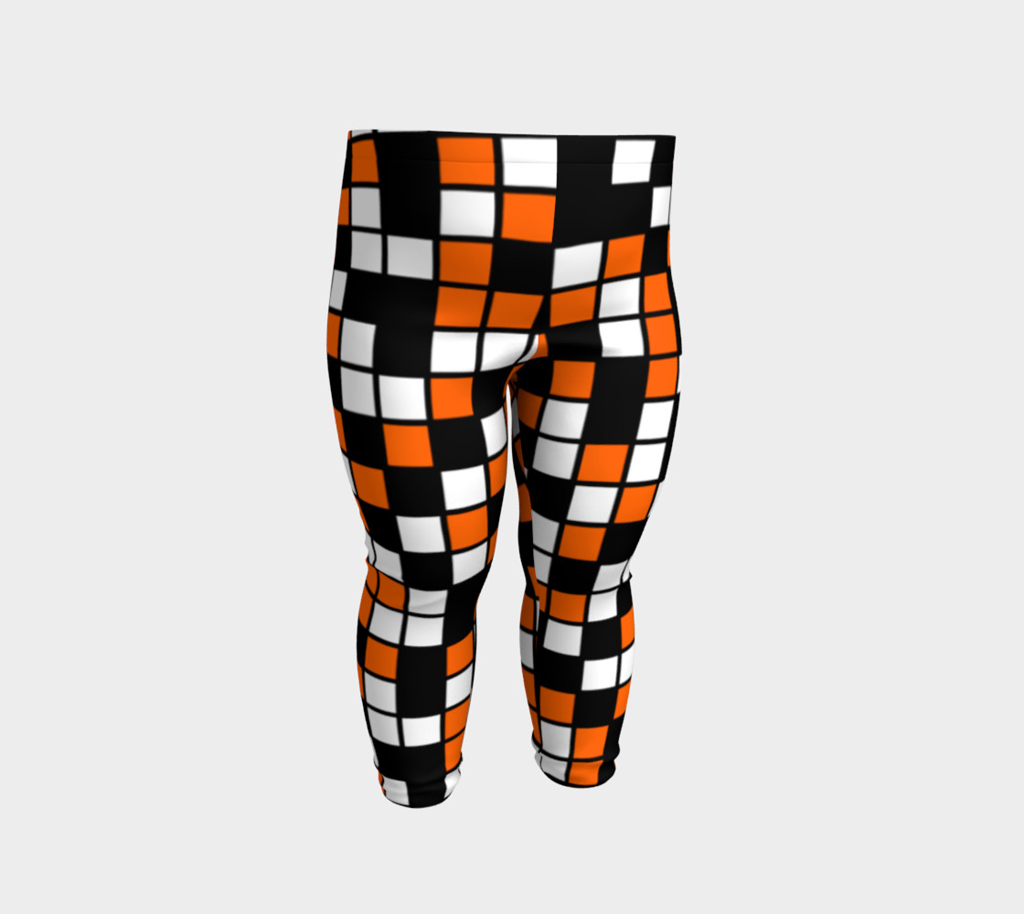 Aperçu de Orange, Black, and White Random Mosaic Squares #2