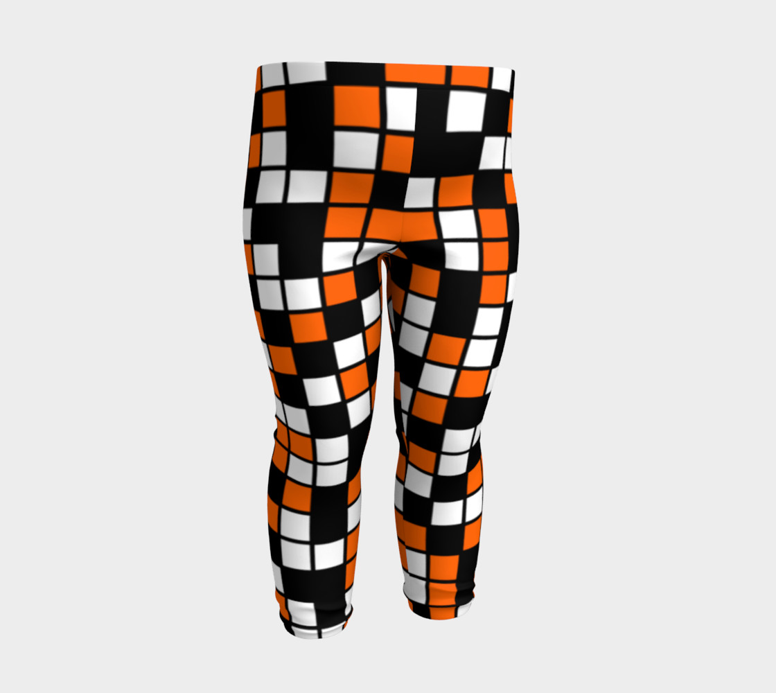 Aperçu de Orange, Black, and White Random Mosaic Squares #3