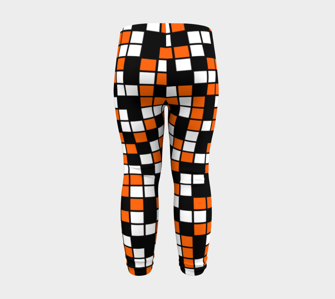 Aperçu de Orange, Black, and White Random Mosaic Squares #8