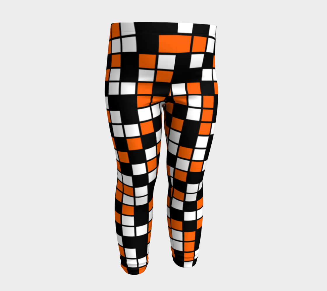 Aperçu de Orange, Black, and White Random Mosaic Squares #4