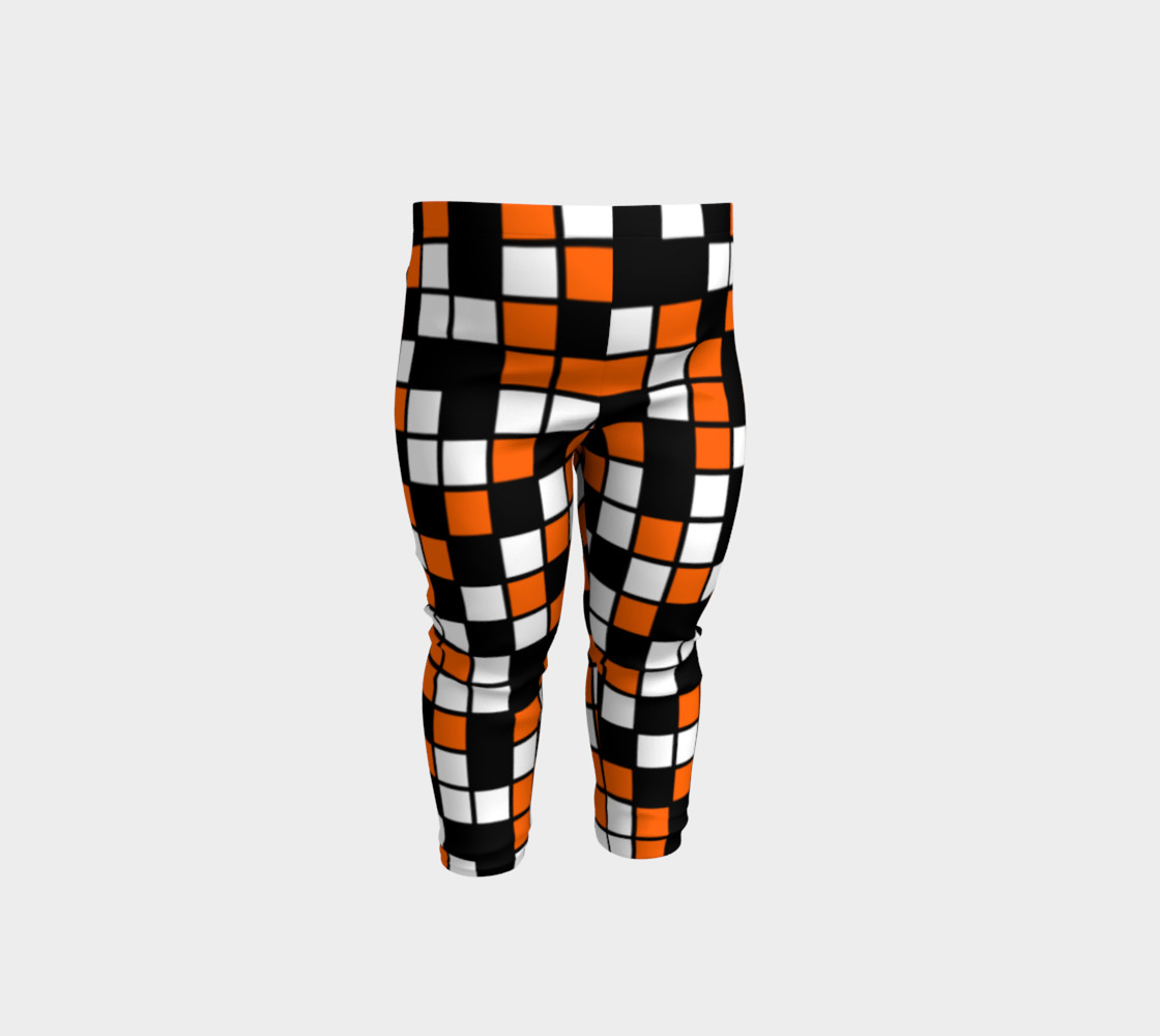 Aperçu de Orange, Black, and White Random Mosaic Squares #1
