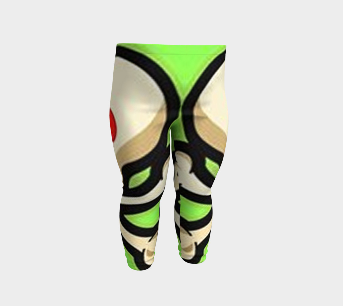 Cartoon Skull On Green Baby Leggings preview #2