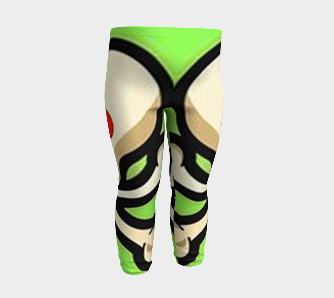 Cartoon Skull On Green Baby Leggings preview #3