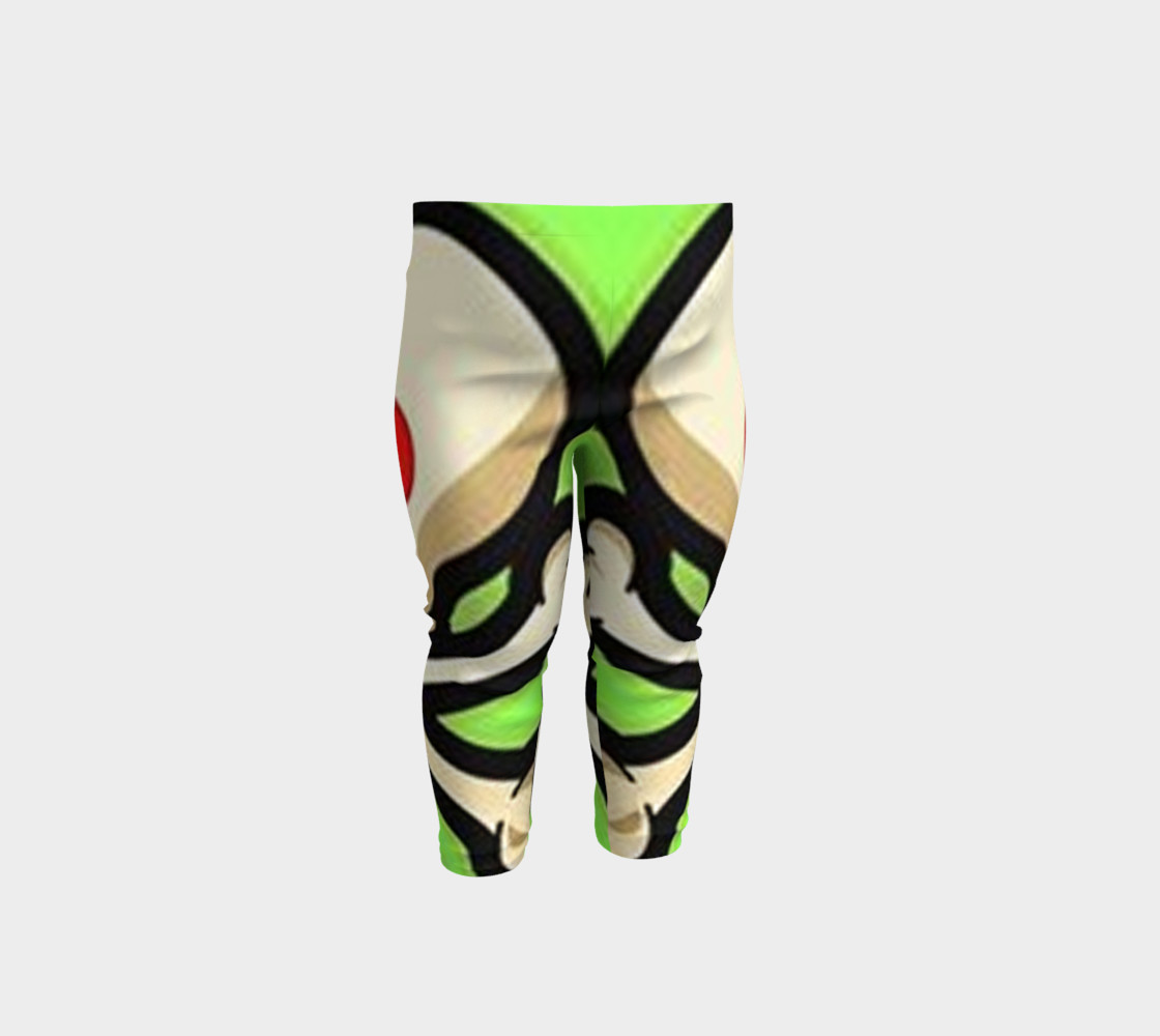 Cartoon Skull On Green Baby Leggings preview #1