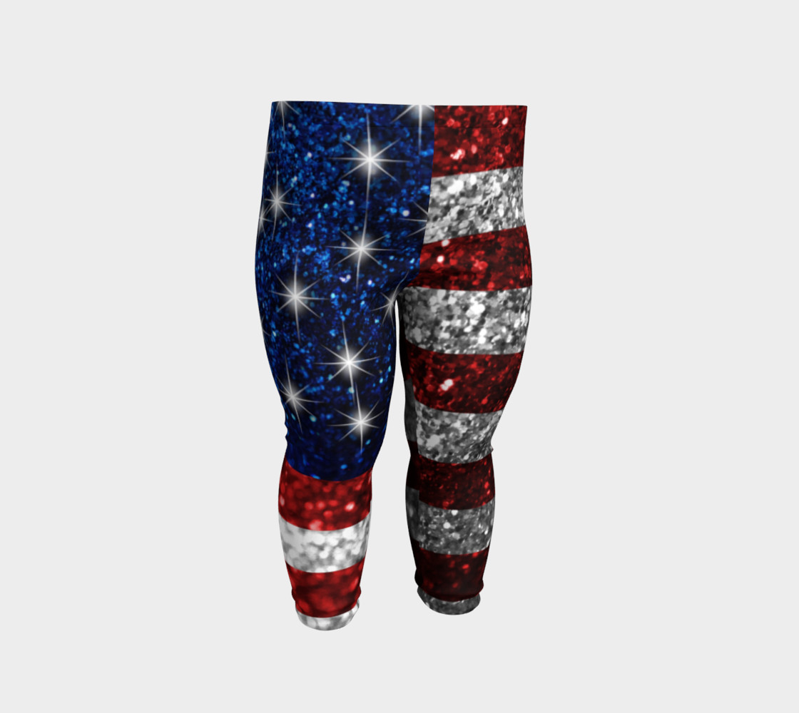 Aperçu de American Flag in Glitter Baby Leggings #2