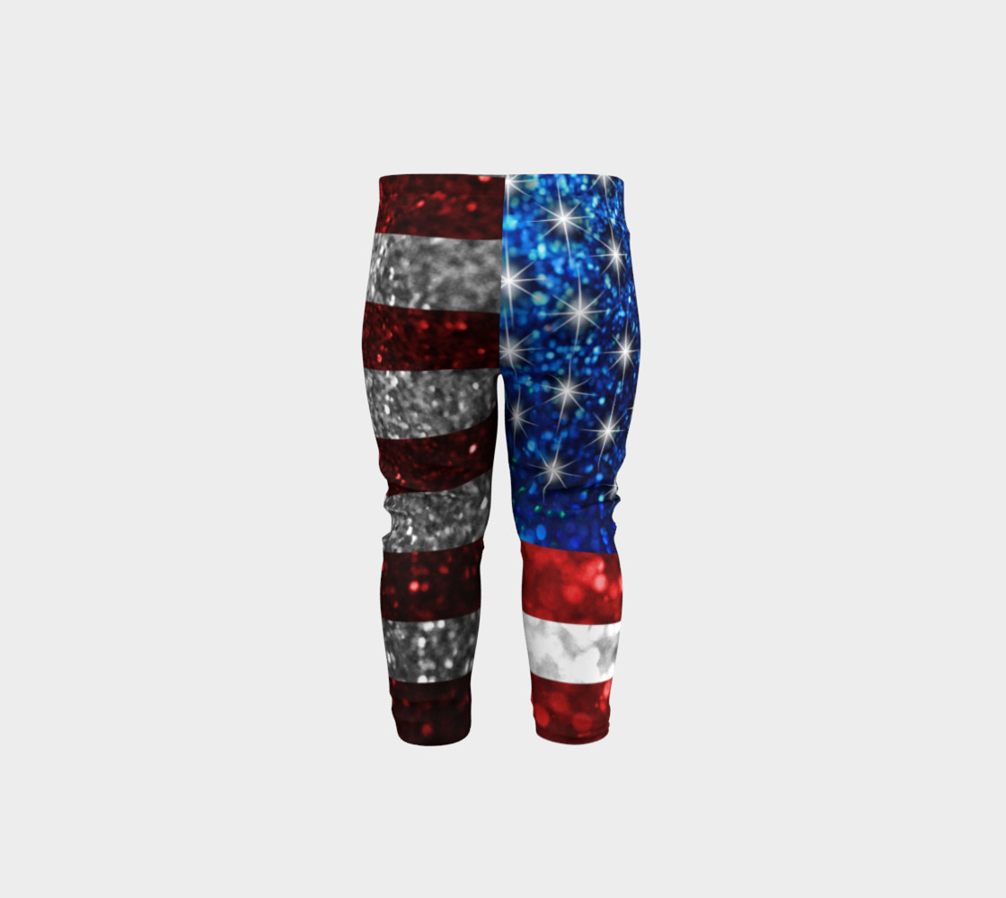 American Flag in Glitter Baby Leggings preview #5
