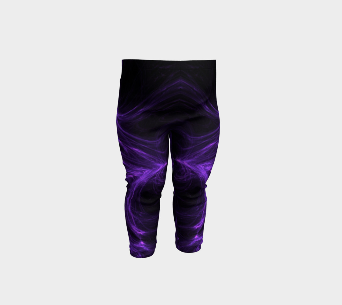 Purple Fractal on Black Baby Leggings preview #1