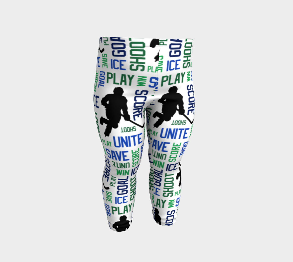 For the Love of Hockey - Blue and Green Baby Leggings preview #2