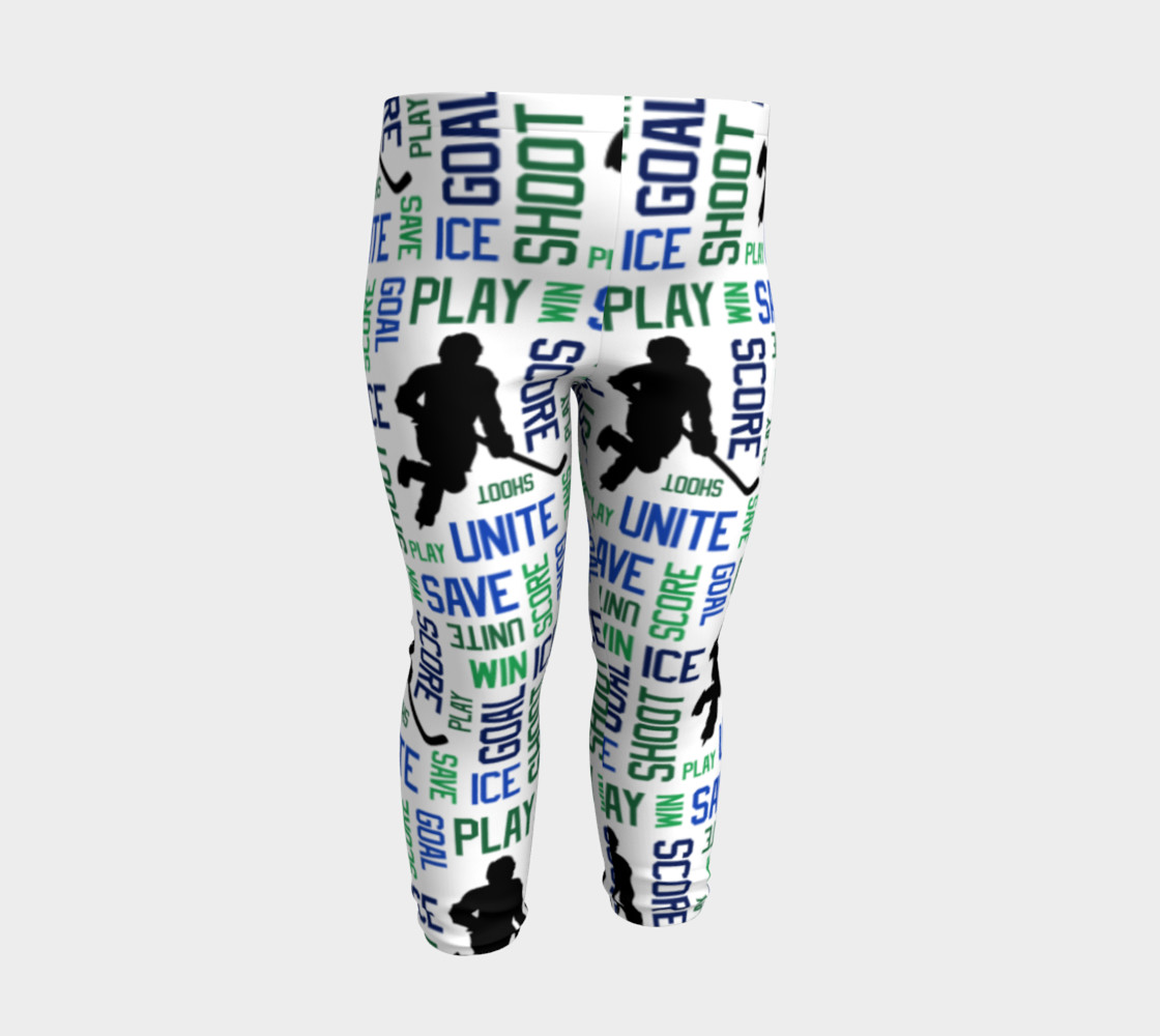 For the Love of Hockey - Blue and Green Baby Leggings preview #3