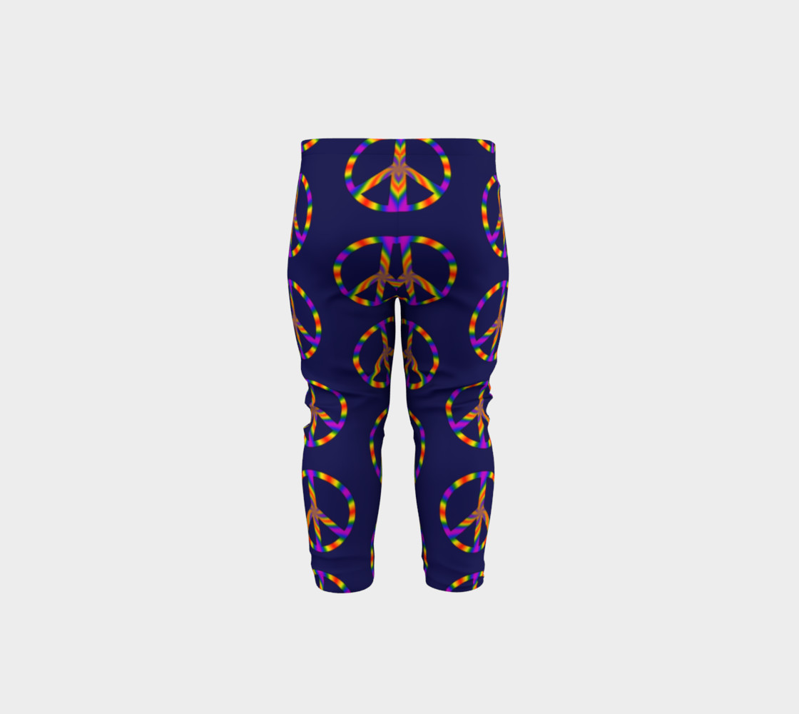 Rainbow Peace Sign Baby Leggings preview #5