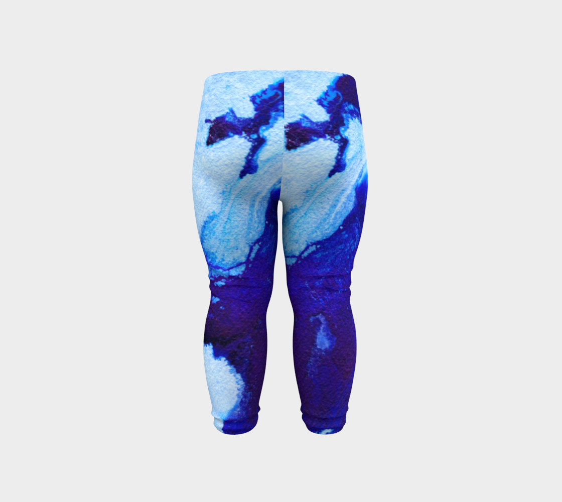 Navy Blue Marble Abstract Swirl - Baby Leggings preview #6