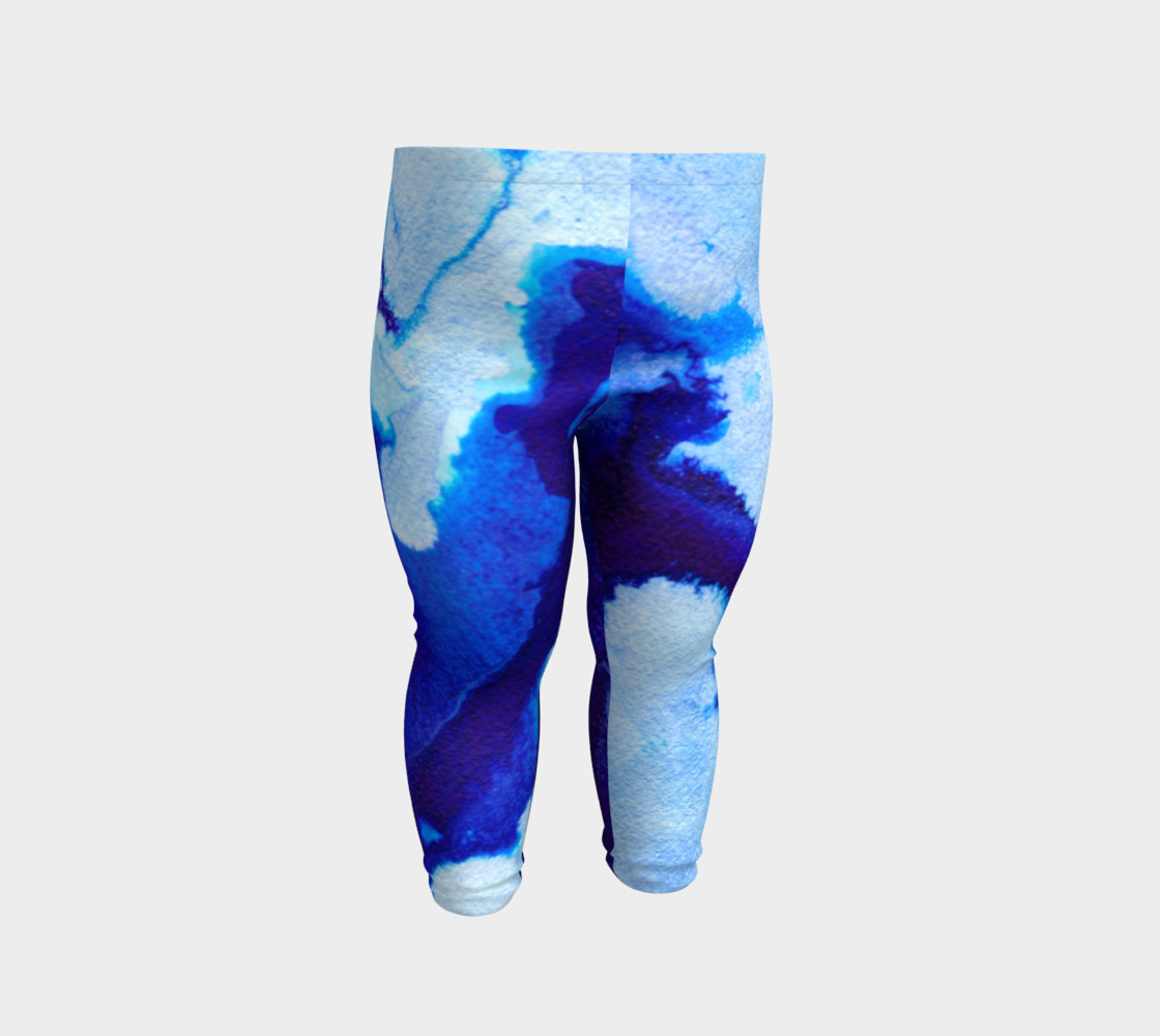 Navy Blue Marble Abstract Swirl - Baby Leggings preview #2