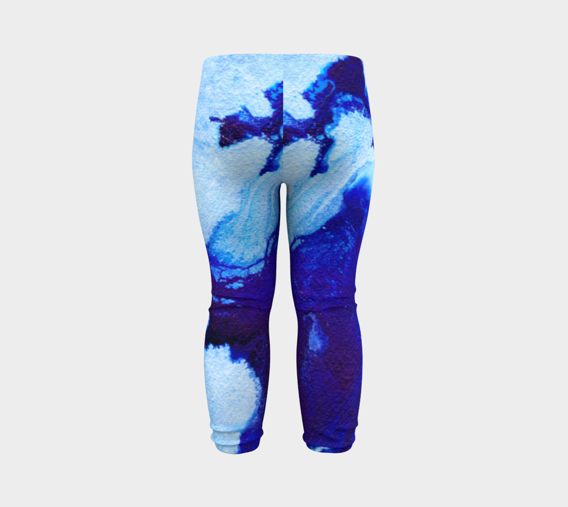 Navy Blue Marble Abstract Swirl - Baby Leggings preview #7