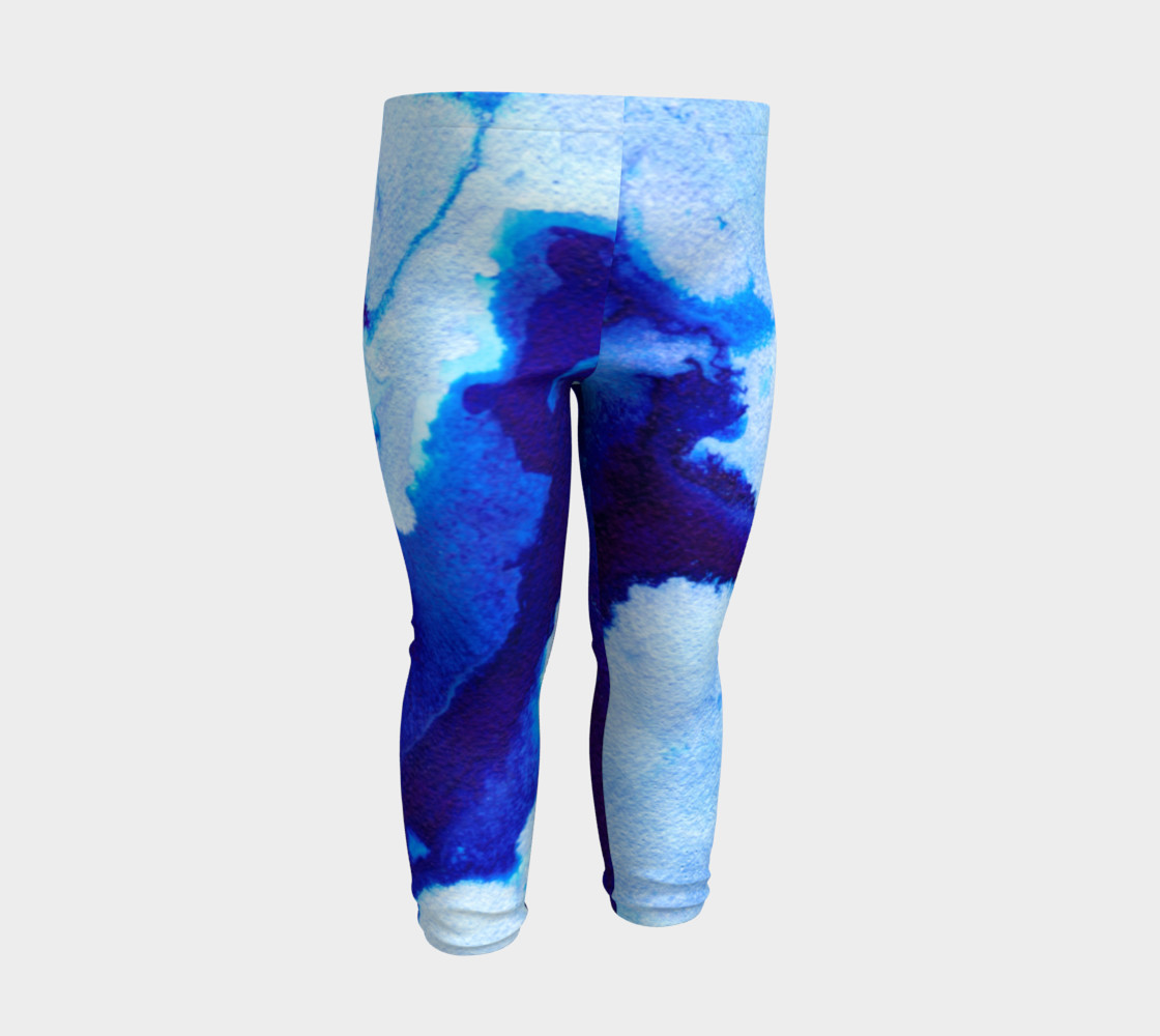 Navy Blue Marble Abstract Swirl - Baby Leggings preview #3