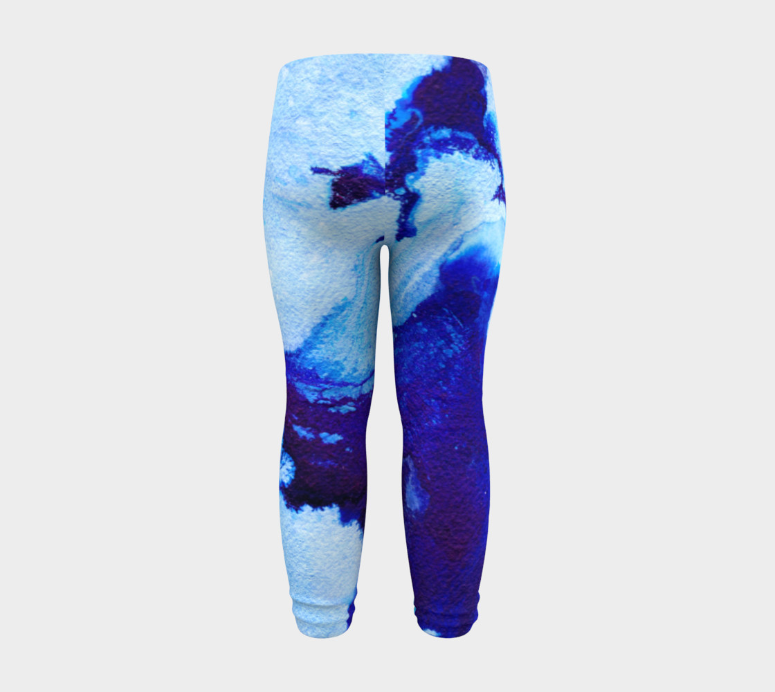 Navy Blue Marble Abstract Swirl - Baby Leggings preview #8