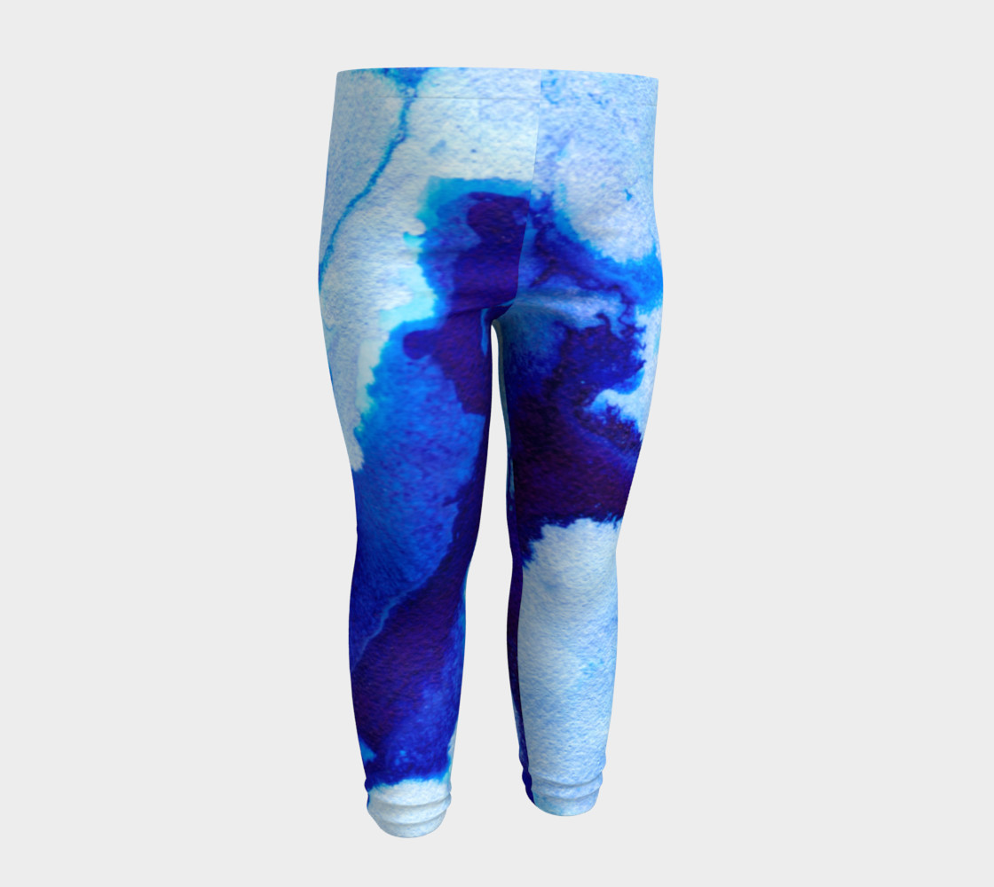 Navy Blue Marble Abstract Swirl - Baby Leggings preview #4