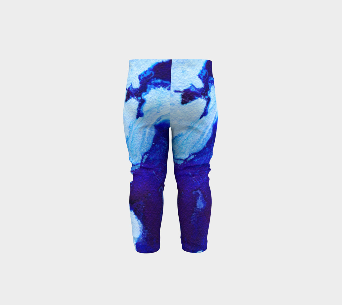 Navy Blue Marble Abstract Swirl - Baby Leggings preview #5
