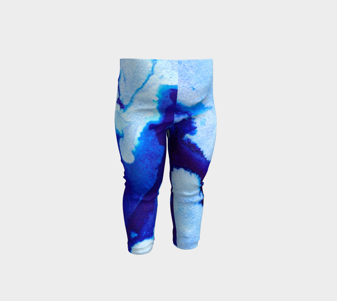 Navy Blue Marble Abstract Swirl - Baby Leggings preview #1