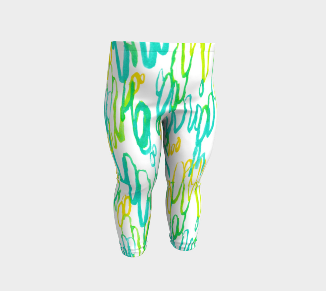 Aqua Green Teal Abstract Pattern - Baby Leggings preview #2