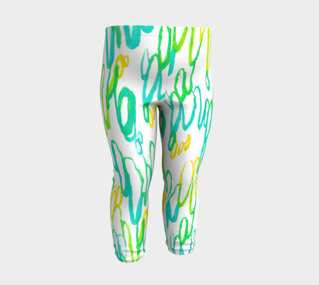Aqua Green Teal Abstract Pattern - Baby Leggings preview #3