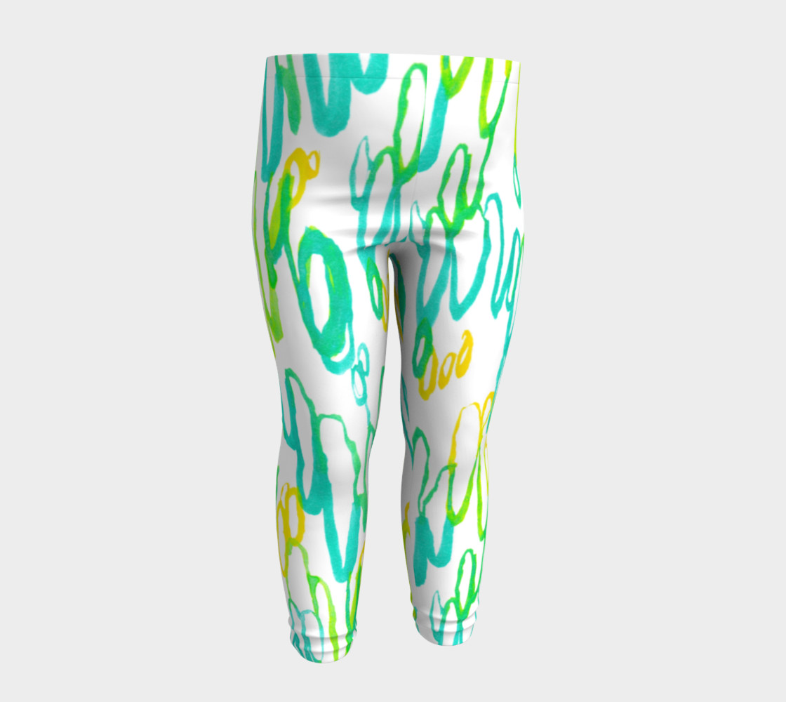Aqua Green Teal Abstract Pattern - Baby Leggings preview #4