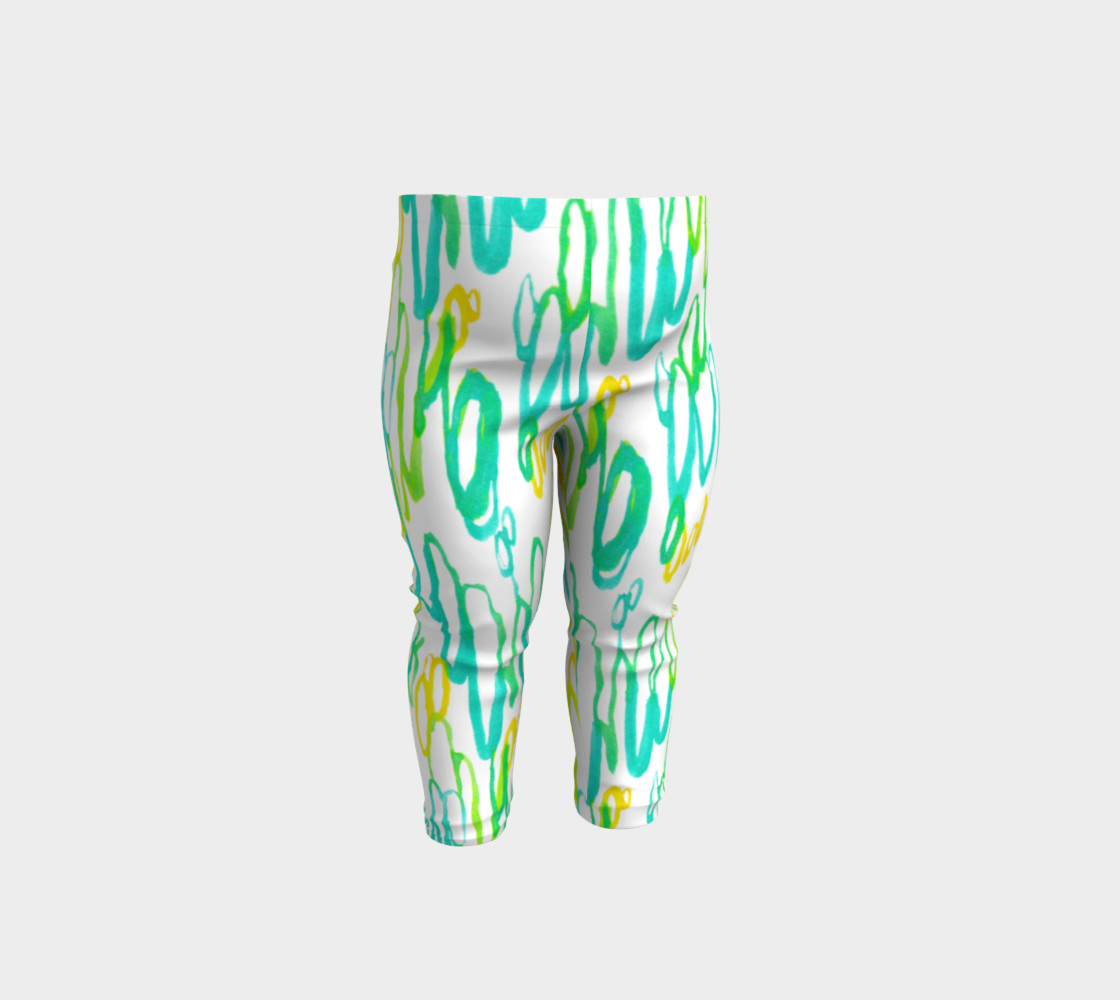 Aqua Green Teal Abstract Pattern - Baby Leggings preview #1
