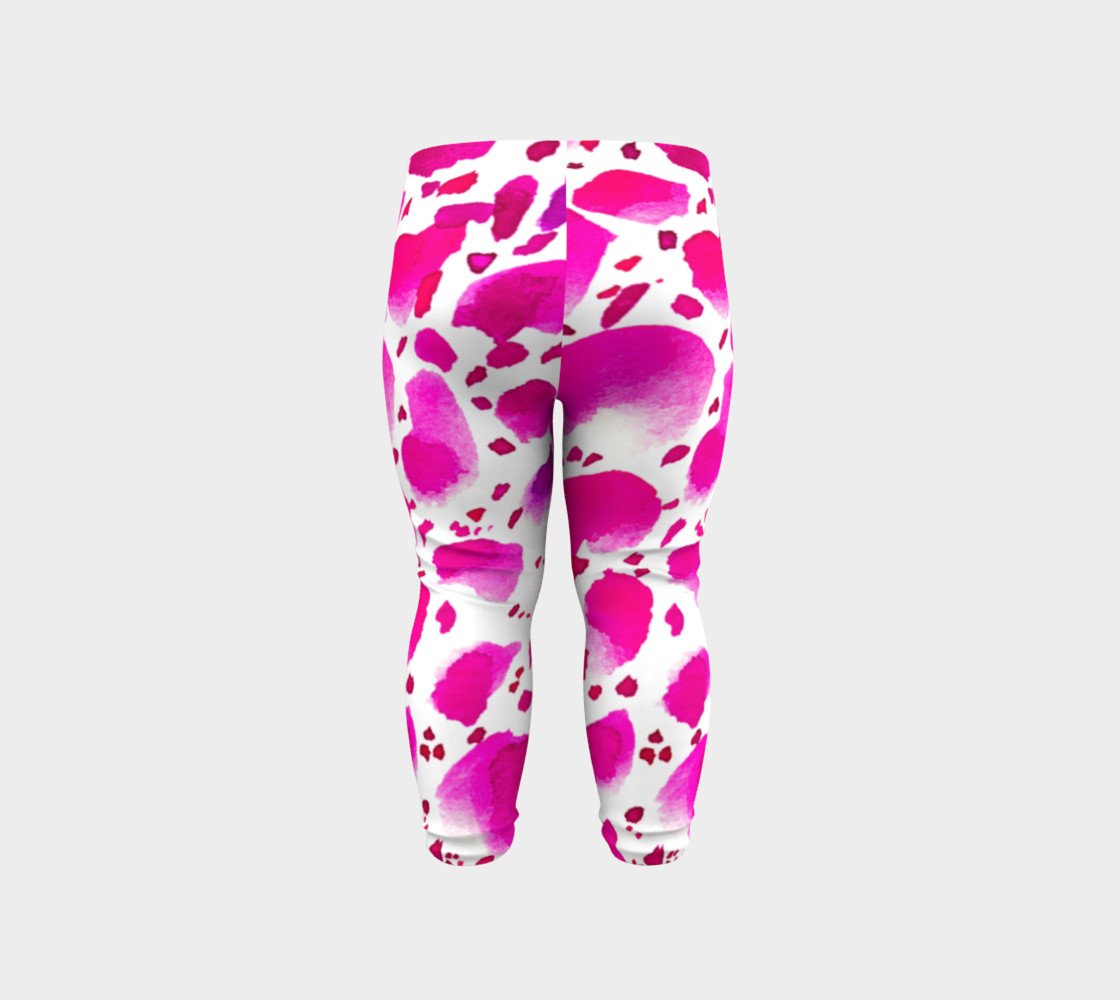 Pink Rose Petals Dalmatian Watercolour Pattern - Baby Leggings preview #6