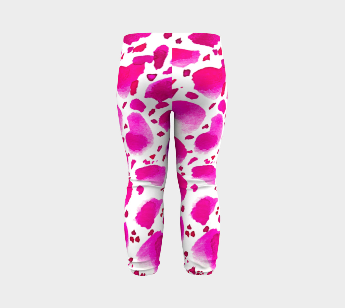 Pink Rose Petals Dalmatian Watercolour Pattern - Baby Leggings preview #7