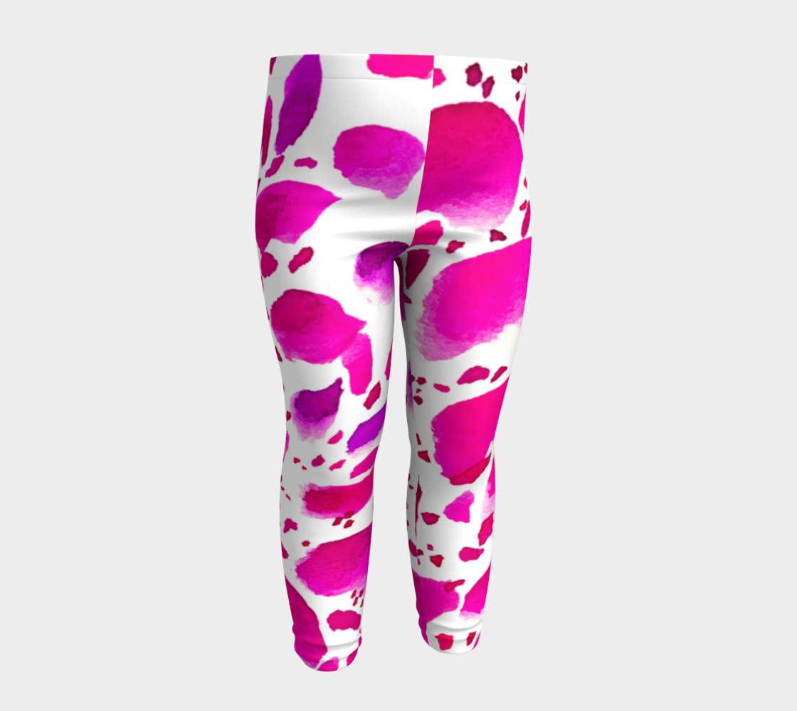 Pink Rose Petals Dalmatian Watercolour Pattern - Baby Leggings preview #4
