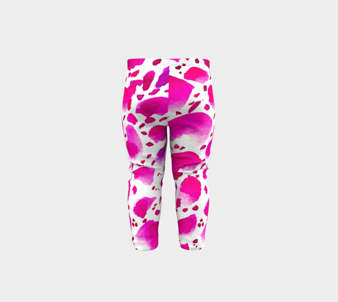 Pink Rose Petals Dalmatian Watercolour Pattern - Baby Leggings preview #5