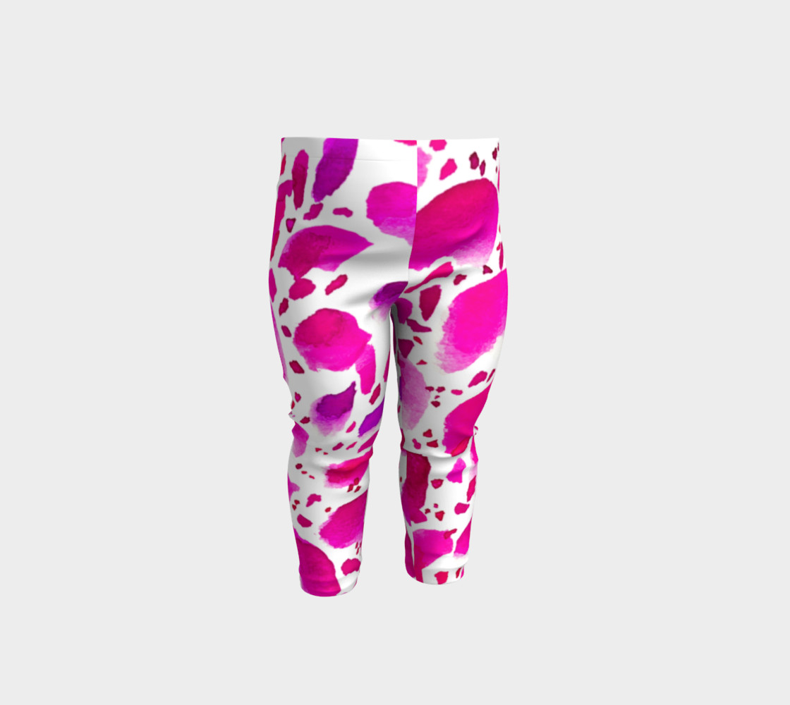 Pink Rose Petals Dalmatian Watercolour Pattern - Baby Leggings preview #1
