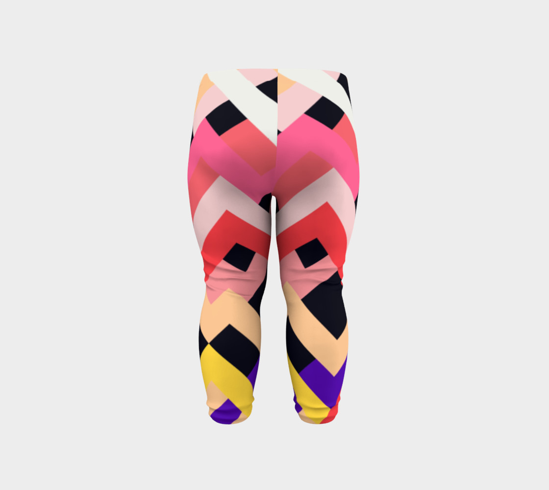 Pink Black Abstract Stripes Pattern - Baby Leggings preview #6