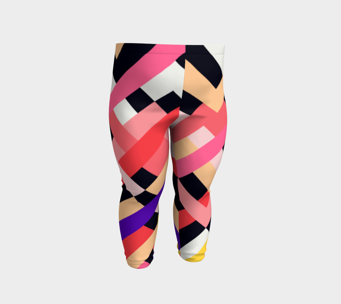 Pink Black Abstract Stripes Pattern - Baby Leggings preview #2