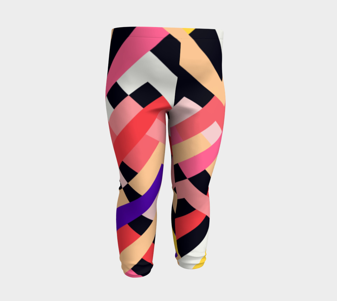 Pink Black Abstract Stripes Pattern - Baby Leggings preview #3