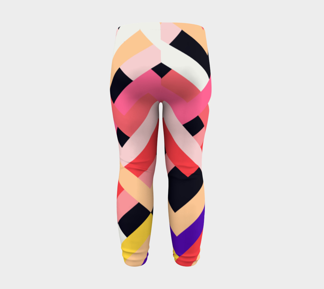 Pink Black Abstract Stripes Pattern - Baby Leggings preview #8