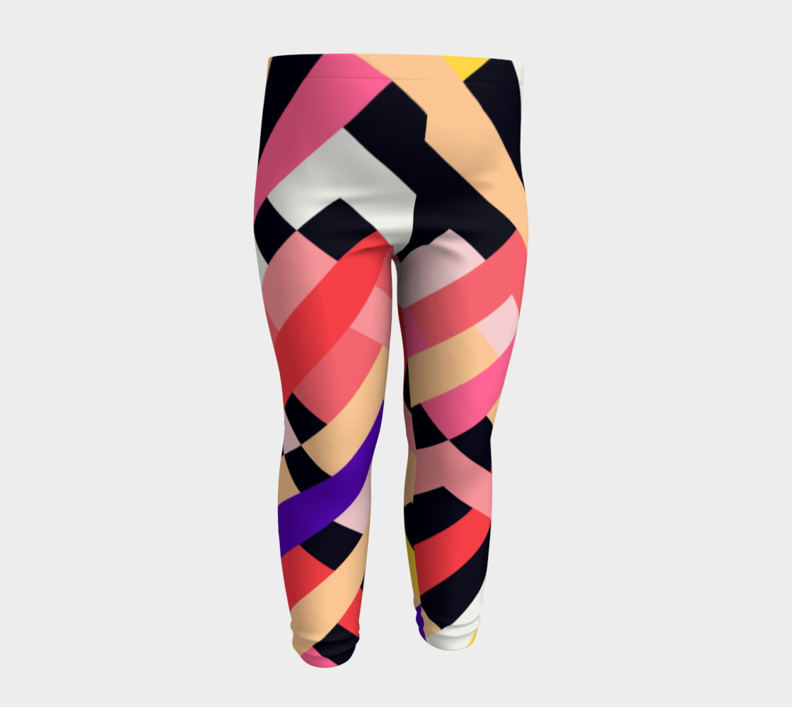 Pink Black Abstract Stripes Pattern - Baby Leggings preview #4