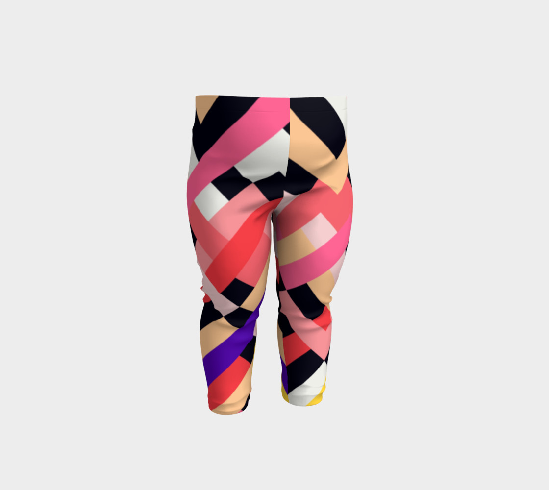 Pink Black Abstract Stripes Pattern - Baby Leggings preview #1