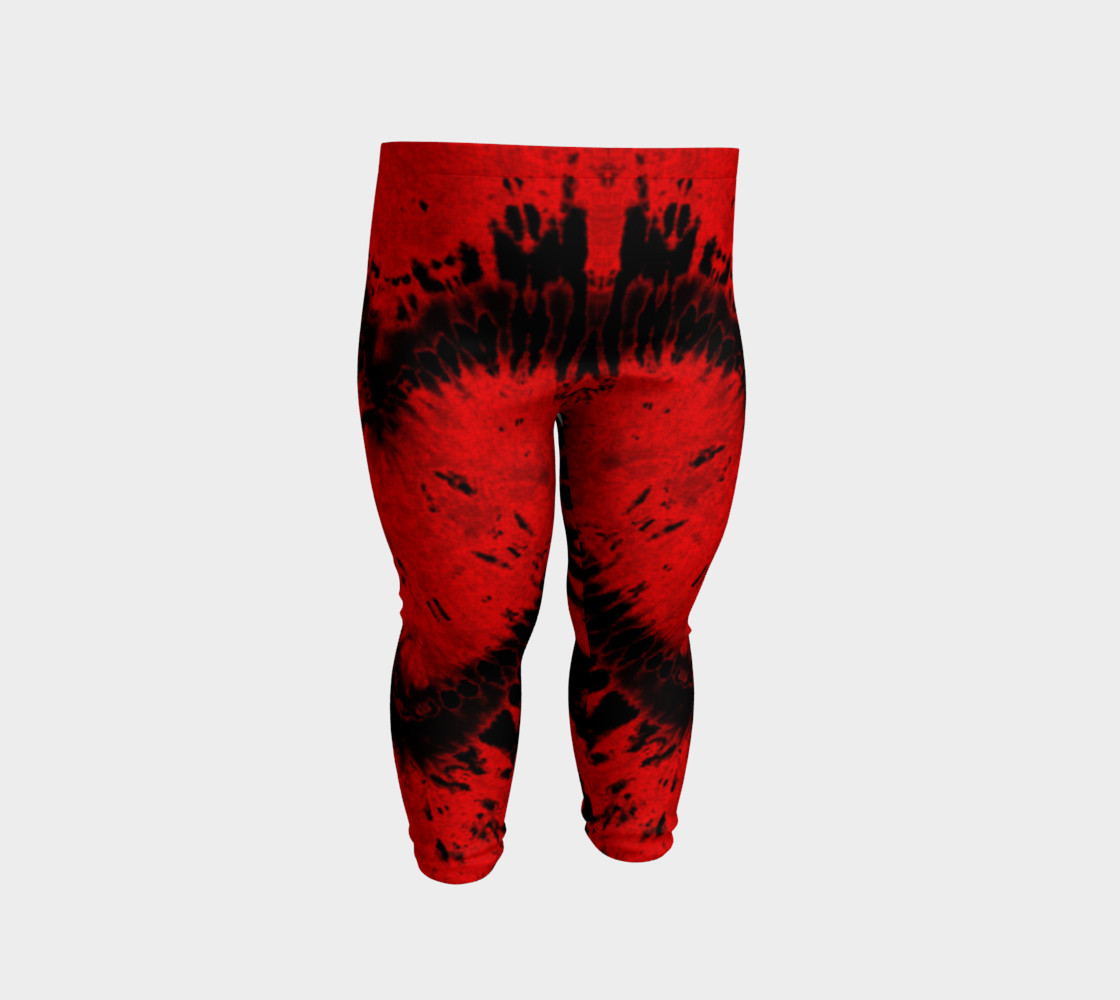 Red Black Heart Baby Leggings preview #2